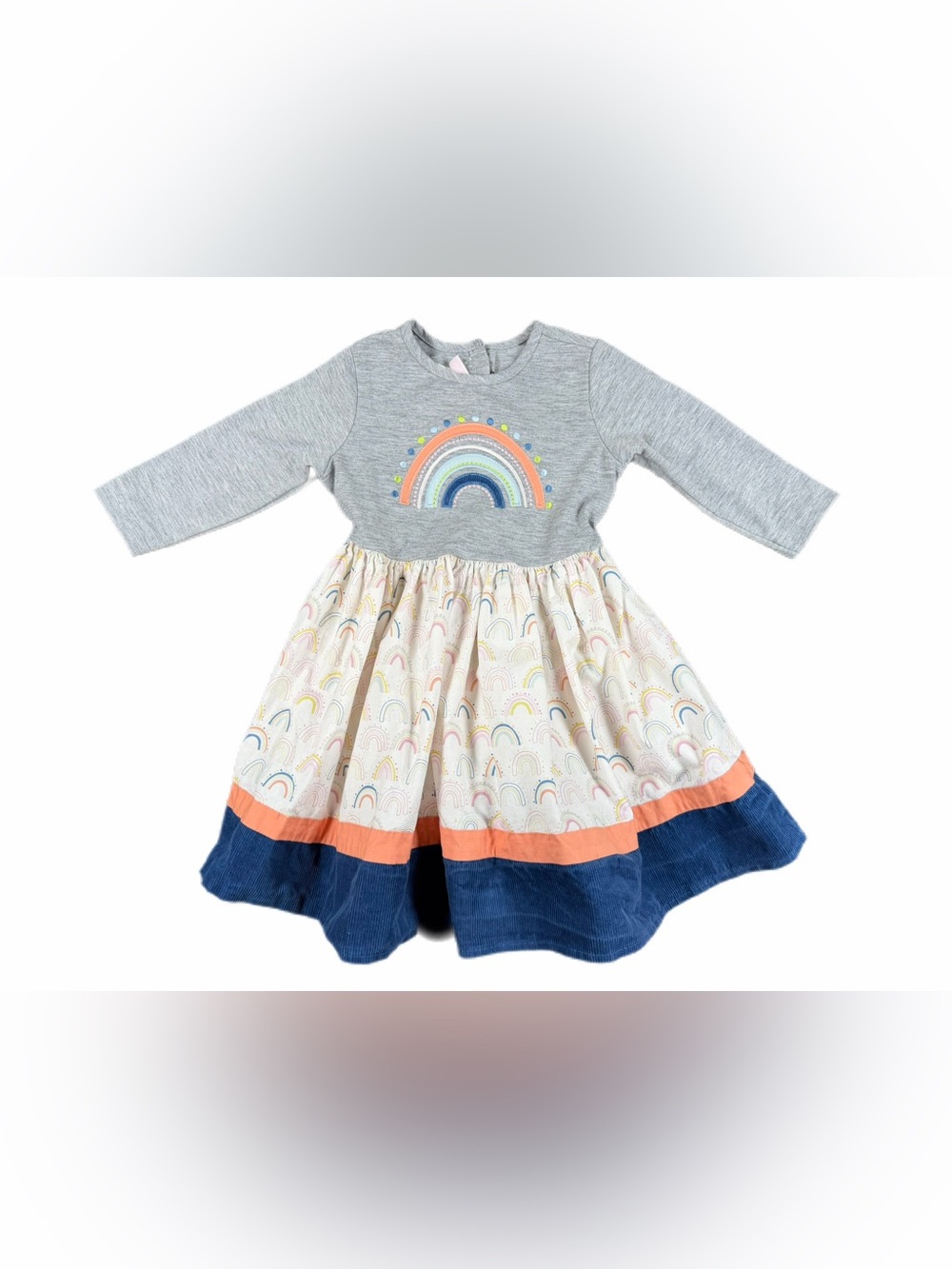 RIC RAC & RUFFLES Long Sleeve Rainbow Embroidered Dress - 5